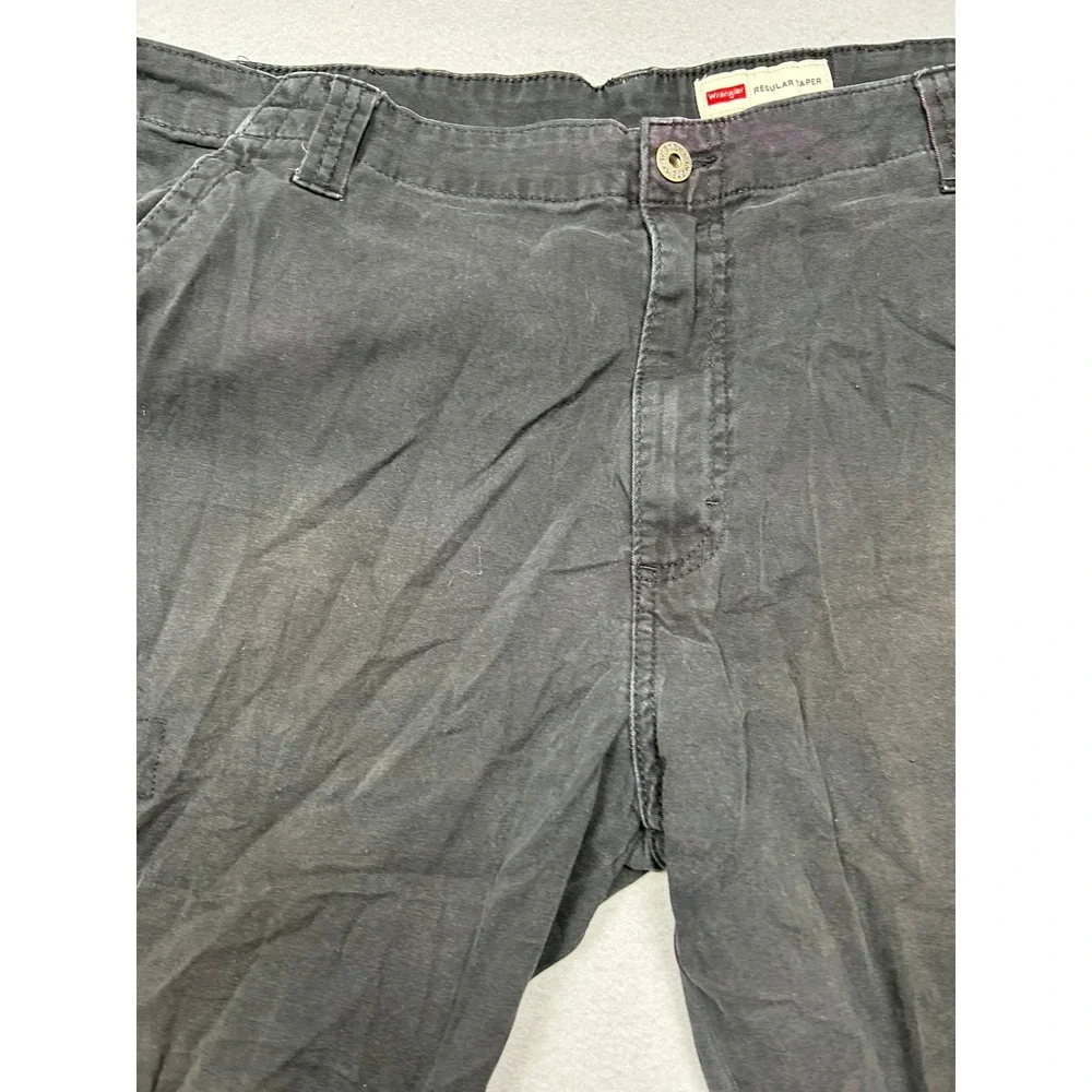 Wrangler Regular Taper Cotton Black 38x30 Mens